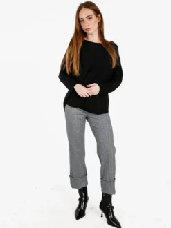 Frenetika Pantaloni donna culotte cropped spigati - grigio