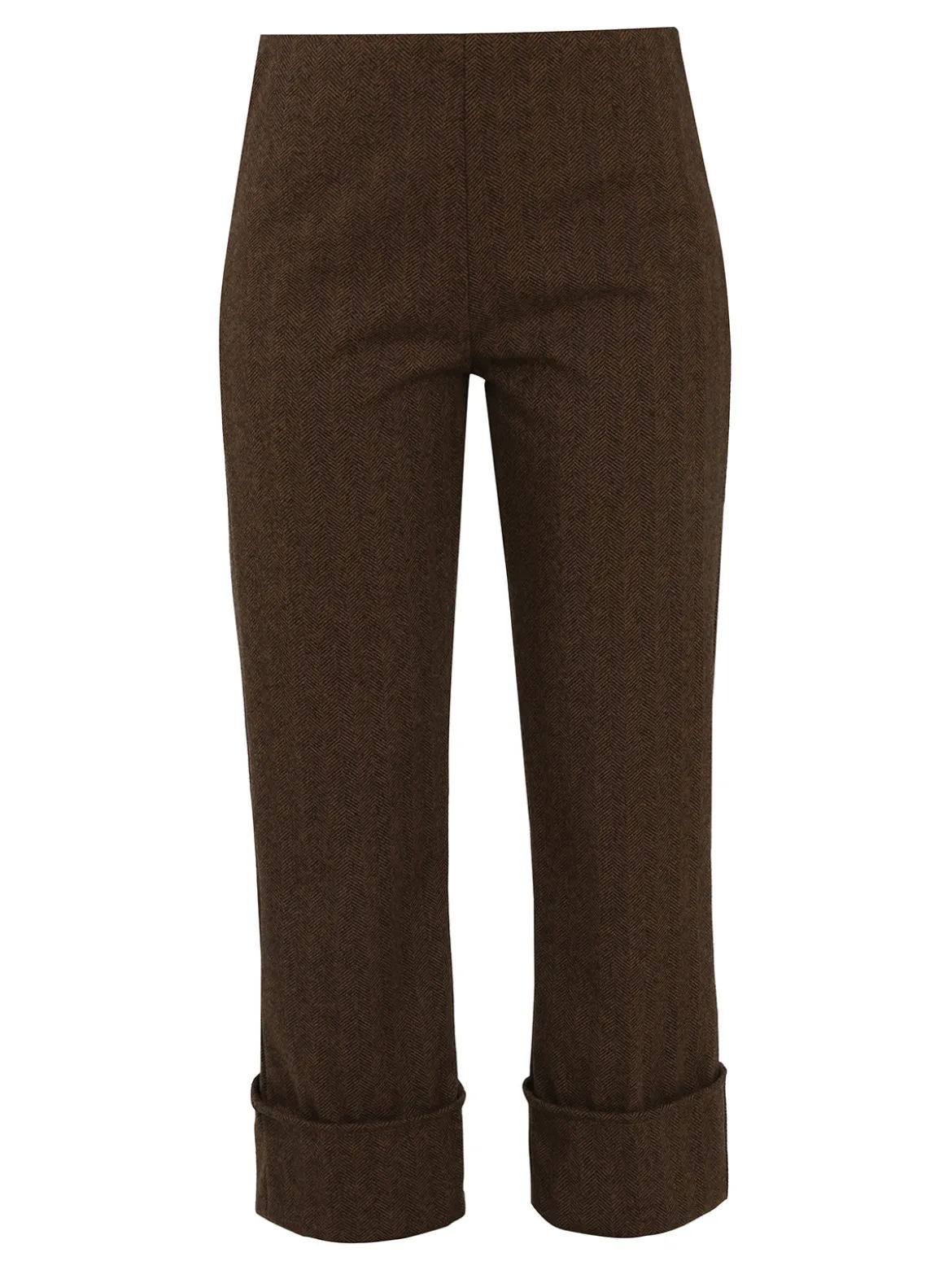 Frenetika Pantaloni donna culotte cropped spigati - moro
