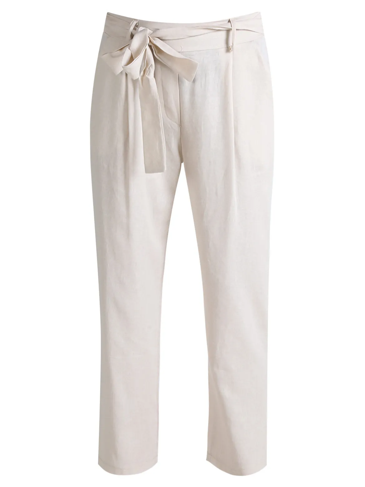 Frenetika Pantaloni donna in misto lino con cintura