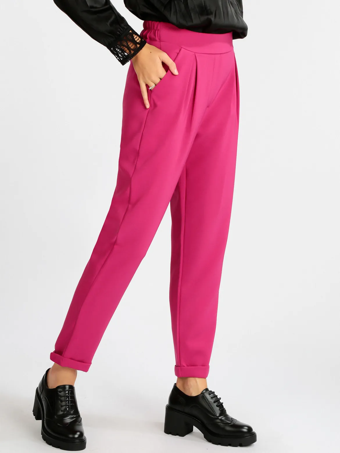 Frenetika Pantaloni eleganti donna con risvolto