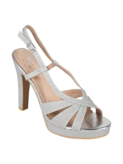Galia Sandali donna glitter con tacco e plateau