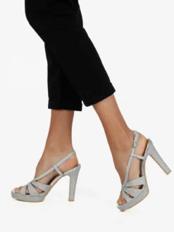 Galia Sandali donna glitter con tacco e plateau