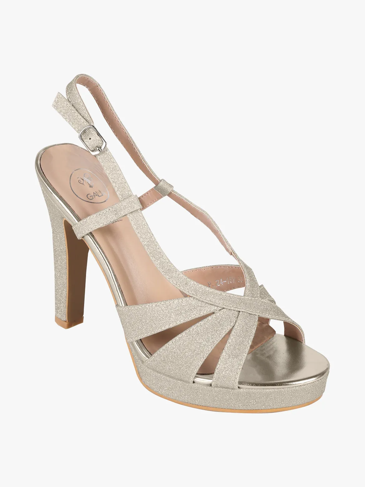 Galia Sandali donna glitter con tacco e plateau