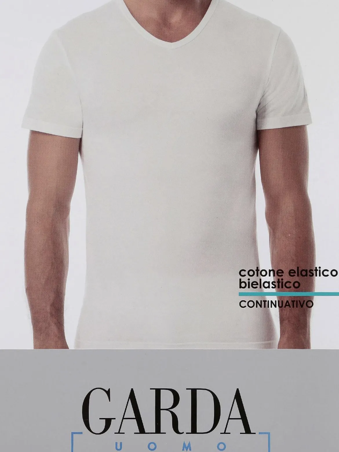 Garda T-shirt intima uomo scollo V in cotone bielastico