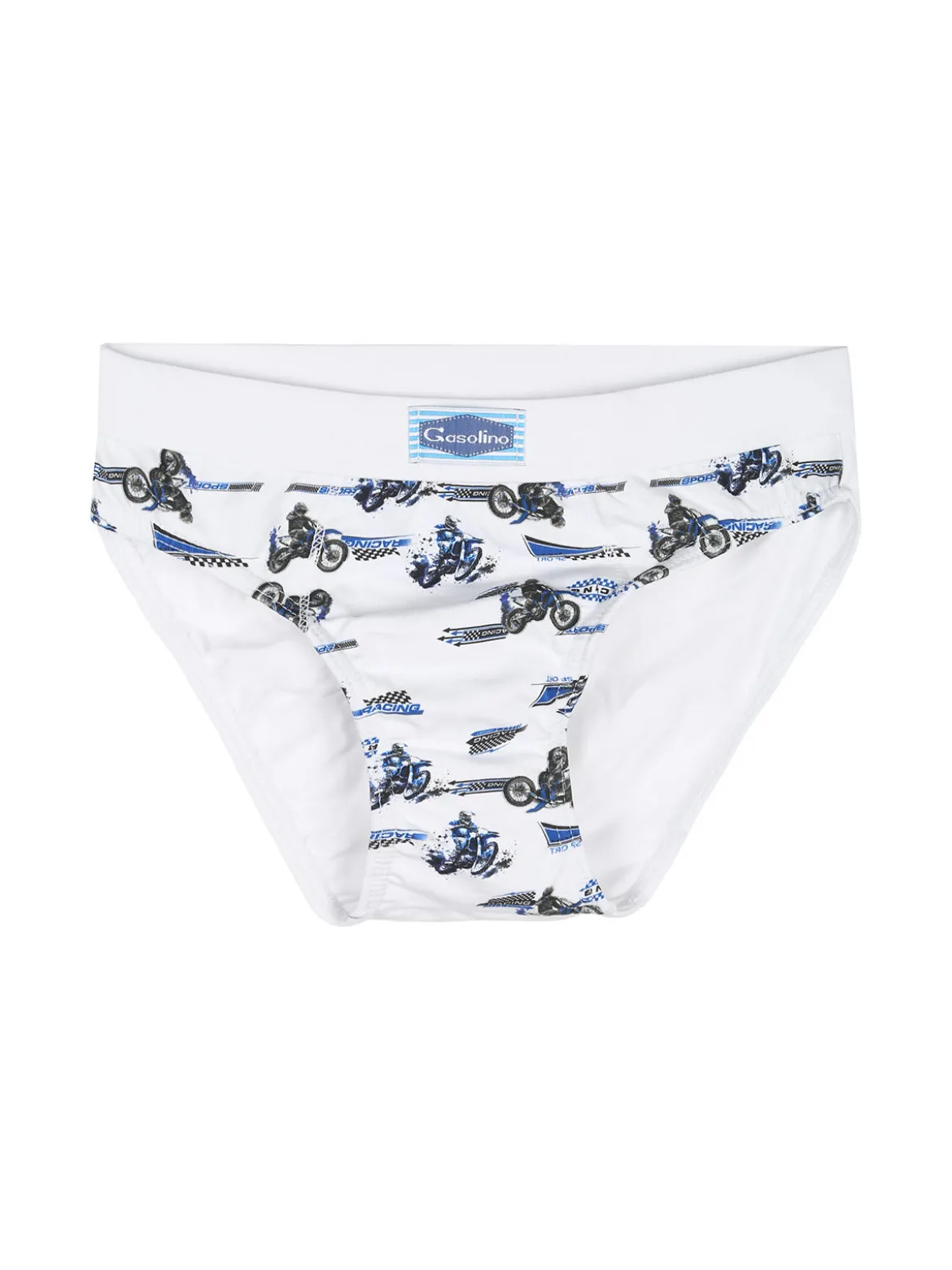 Gasolino Slip da bambino in cotone con stampe - bianco