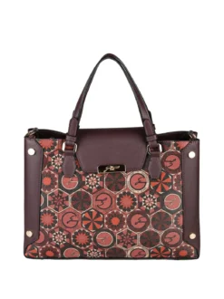 Gattinoni Borsa donna con doppi manici e stampe - bordeaux