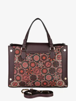Gattinoni Borsa donna con doppi manici e stampe - bordeaux