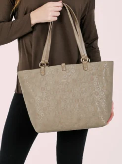 Gattinoni Borsa tote donna reversibile con pochette - taupe
