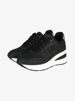 Gattinoni Sneakers donna con zeppa e dettagli effetto nabuck - nero