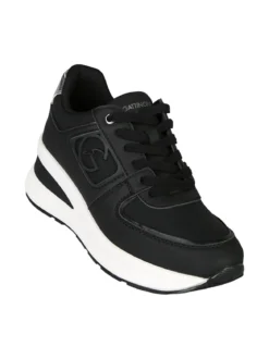 Gattinoni Sneakers donna con zeppa e dettagli effetto nabuck - nero