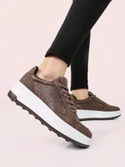 Gattinoni Sneakers donna stringate con platform - moro