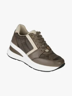 Gattinoni Sneakers donna stringate con zeppa - fango