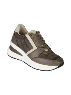 Gattinoni Sneakers donna stringate con zeppa - fango