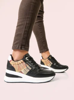 Gattinoni Sneakers donna stringate con zeppa - nero