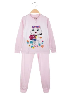 44 Gatti pigiama lungo in cotone da bambina