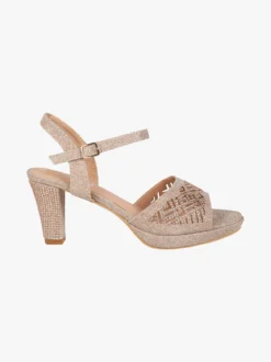 Gavi Sandali donna glitter con tacco e plateau