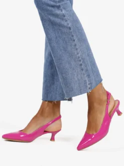 Gavi Slingback donna in vernice con tacco a rocchetto