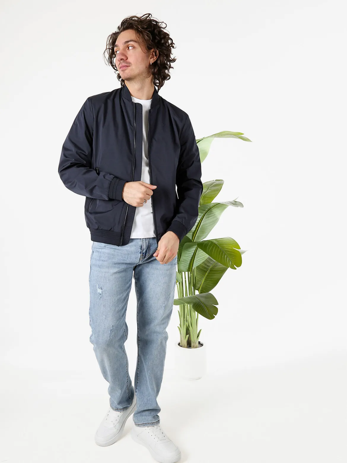 Geox AVOLA giacca bomber da uomo con zip - blu scuro