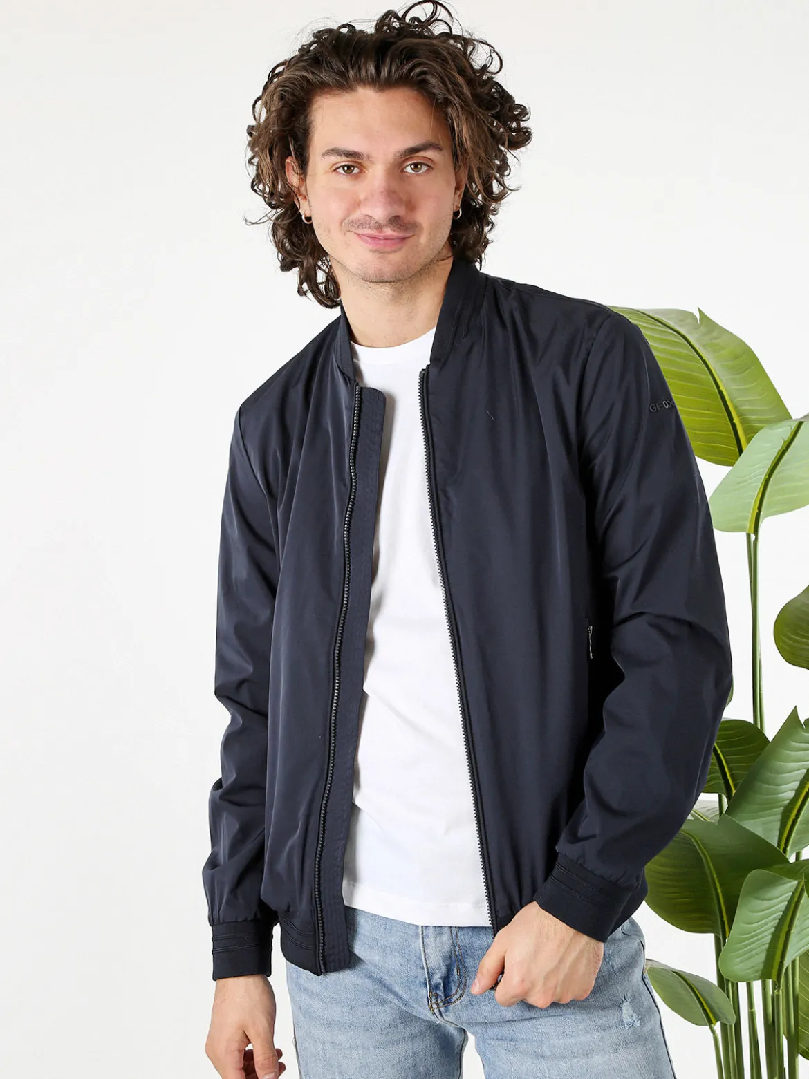 Geox AVOLA giacca bomber da uomo con zip - blu scuro