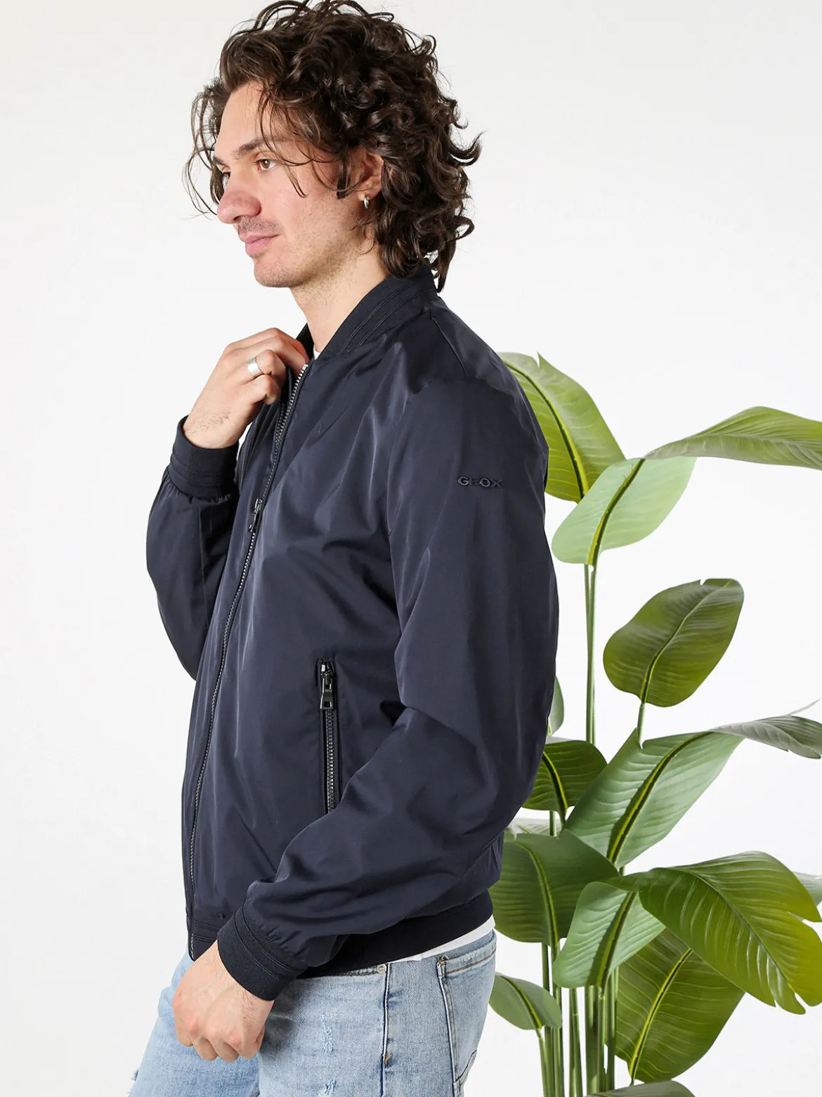 Geox AVOLA giacca bomber da uomo con zip - blu scuro