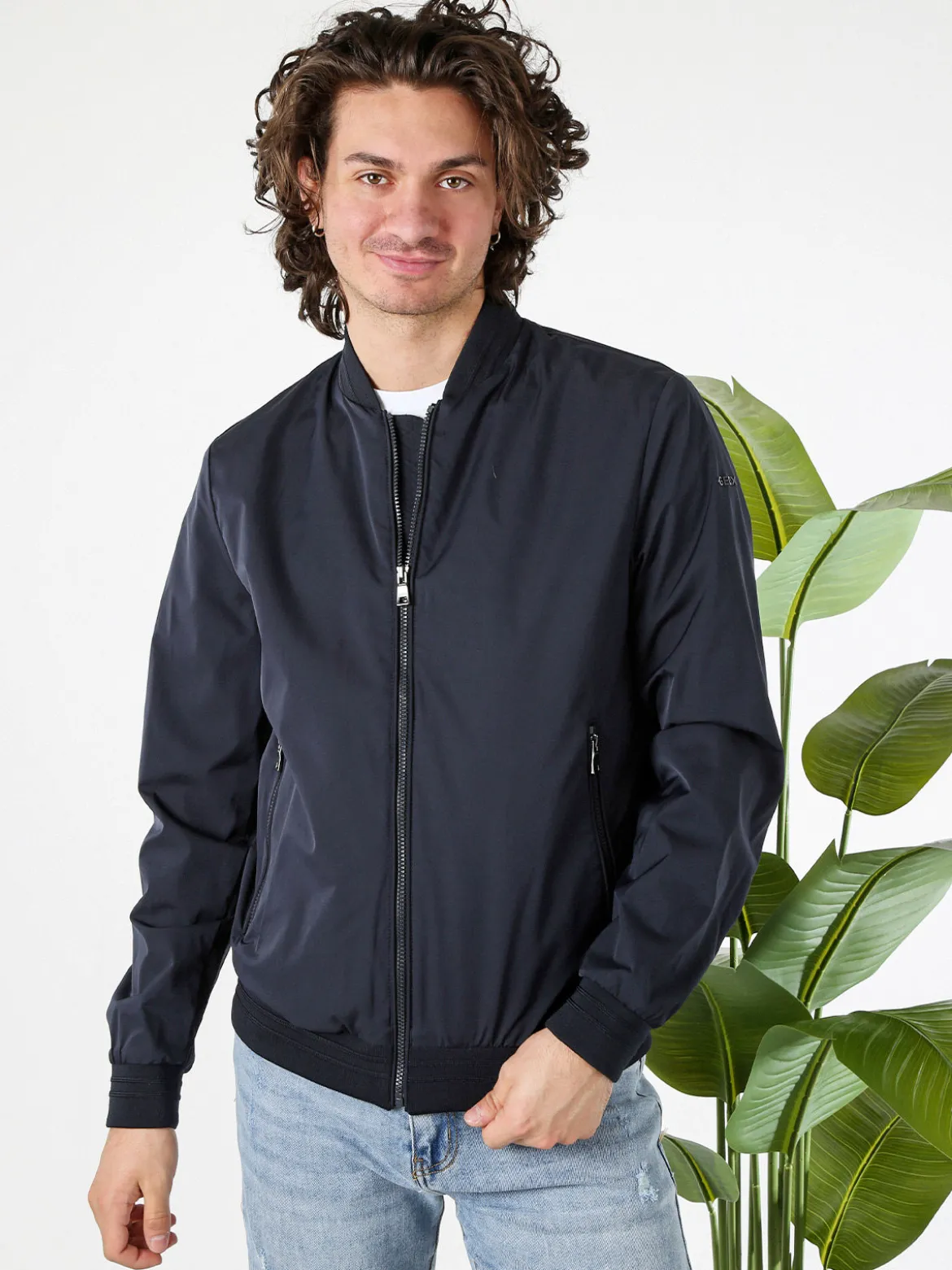 Geox AVOLA giacca bomber da uomo con zip - blu scuro