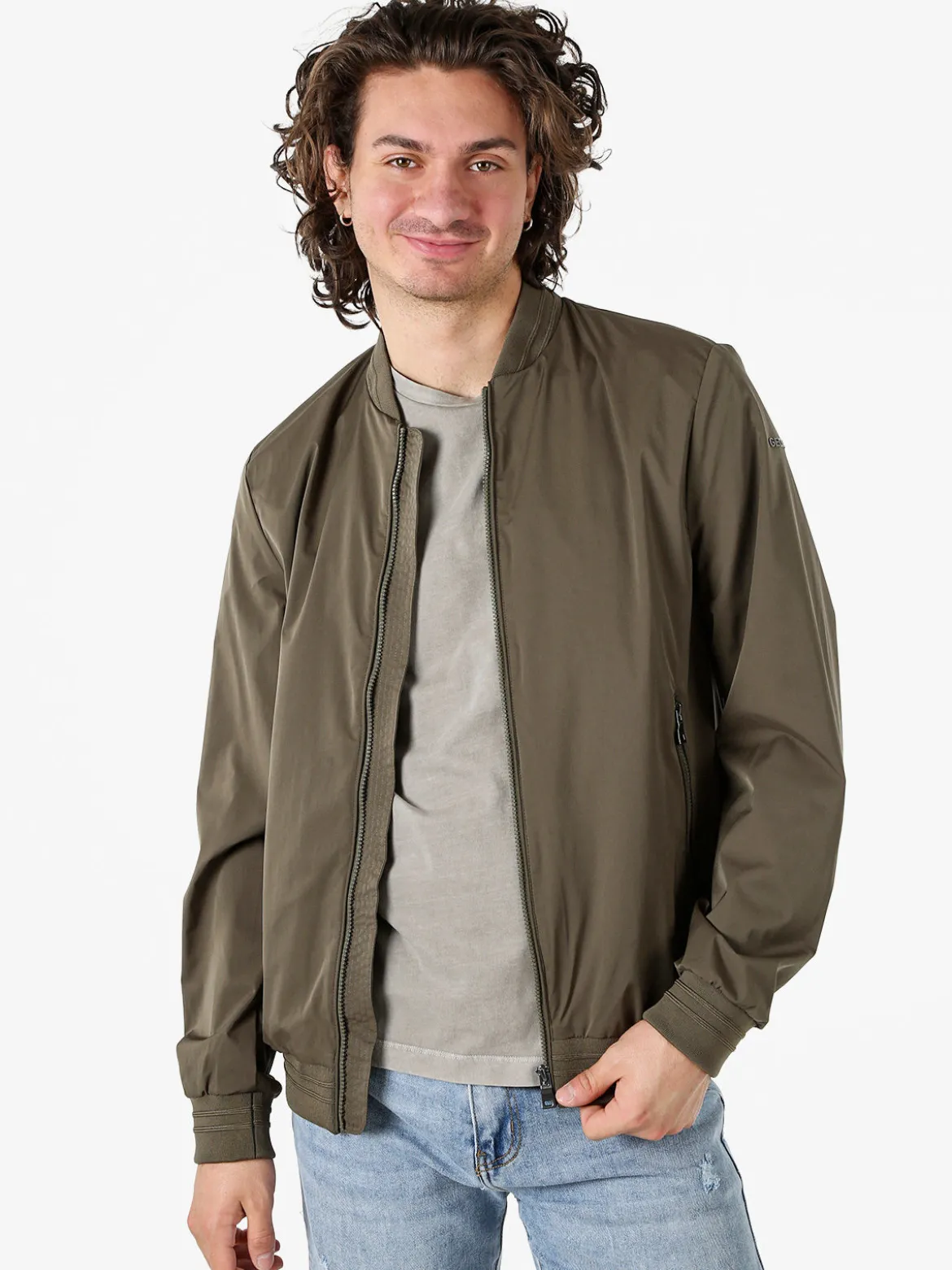 Geox AVOLA giacca bomber da uomo con zip - militare