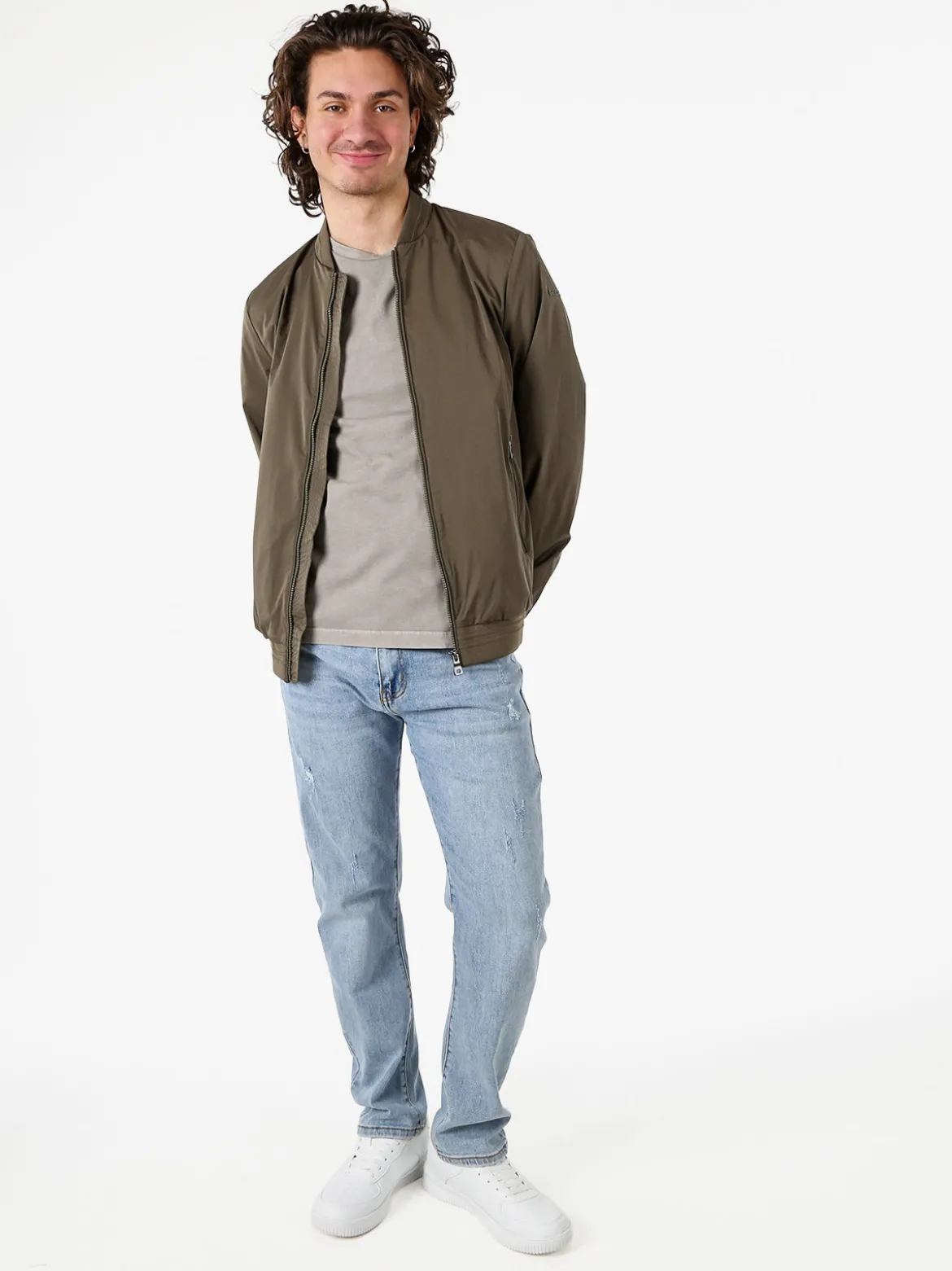 Geox AVOLA giacca bomber da uomo con zip - militare