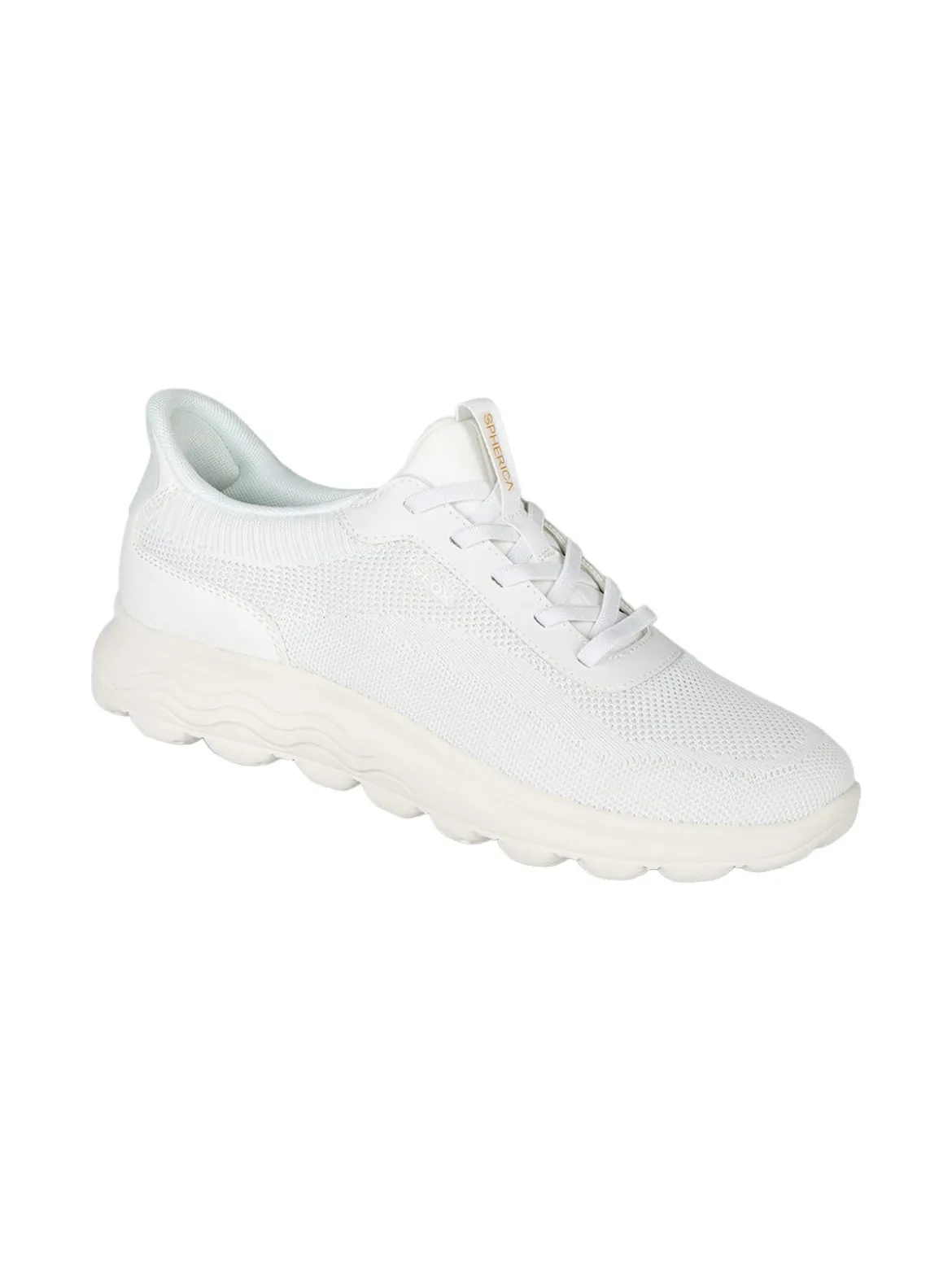 Geox D SPHERICA PLUS Sneakers donna con lacci elastici - bianco