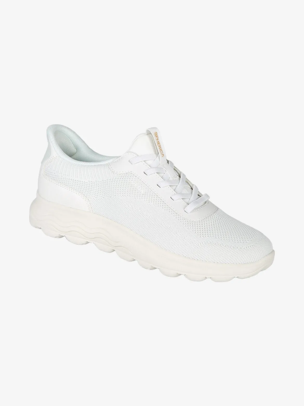 Geox D SPHERICA PLUS Sneakers donna con lacci elastici - bianco