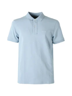 Geox Polo da uomo in cotone a maniche corte - azzurro