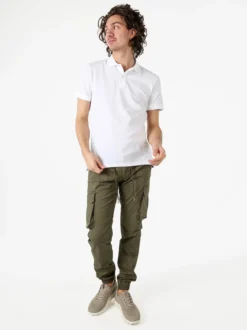 Geox Polo da uomo in cotone a maniche corte - bianco