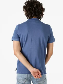 Geox Polo da uomo in cotone a maniche corte - blu
