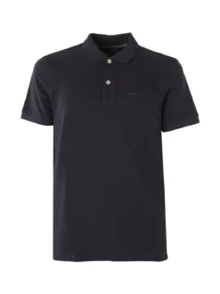 Geox Polo da uomo in cotone a maniche corte - blu scuro