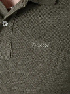 Geox Polo da uomo in cotone a maniche corte - oliva