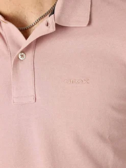 Geox Polo da uomo in cotone a maniche corte - rosa