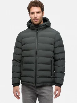 Geox SPHERICA Giubbotto imbottito da uomo con cappuccio e zip - militare