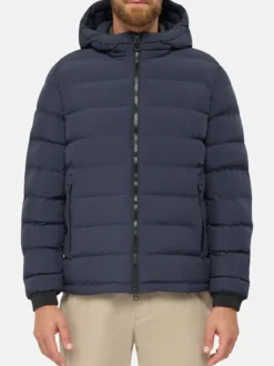 Geox SPHERICA Giubbotto imbottito da uomo con cappuccio e zip - nero