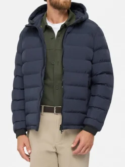 Geox SPHERICA Giubbotto imbottito da uomo con cappuccio e zip - nero