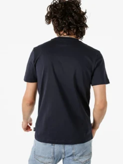 Geox T-shirt girocollo da uomo in cotone con taschino - blu scuro
