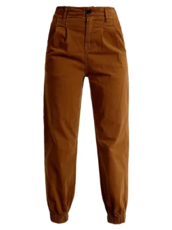 Ghiaccio&Limone Pantaloni in cotone a vita alta con polsino