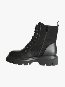 Gian Marco Venturi Anfibi donna chunky in ecopelle e velluto - nero