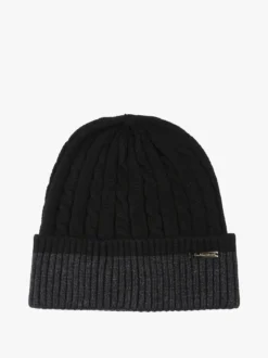 Gian Marco Venturi Cappello da uomo in maglia a coste con risvolto - nero