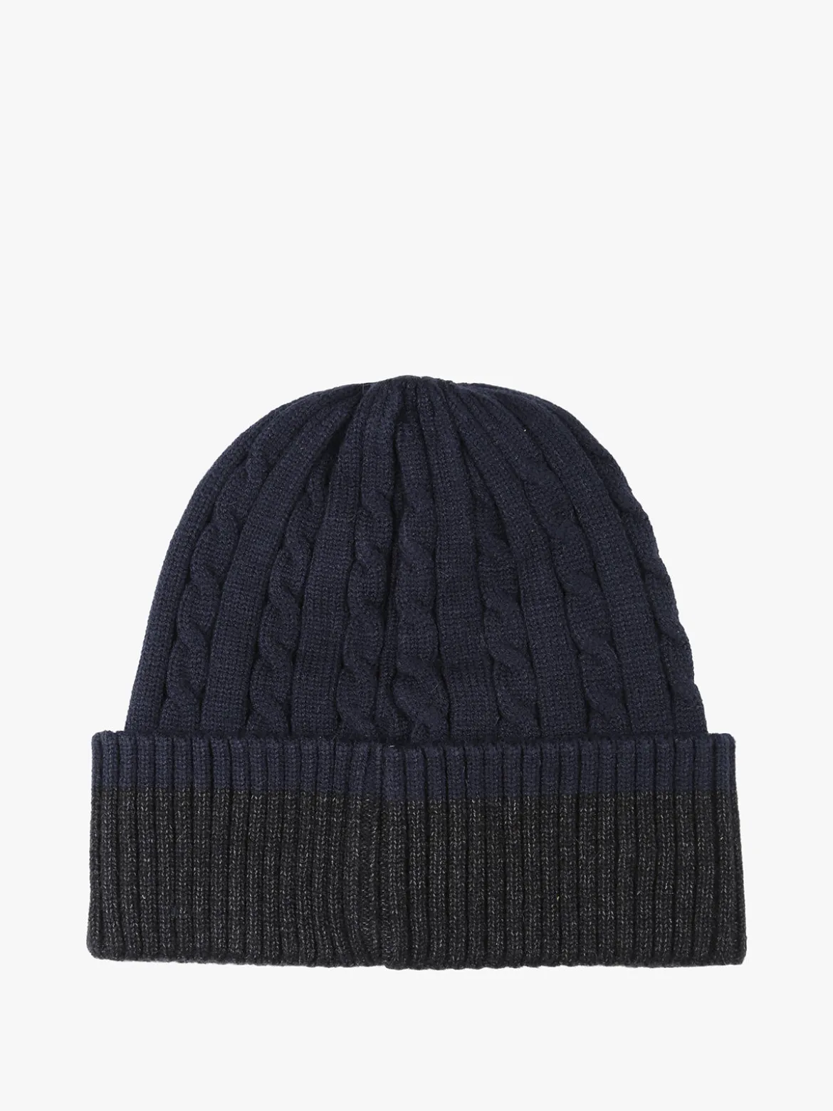Gian Marco Venturi Cappello da uomo in maglia a coste con risvolto - blu scuro