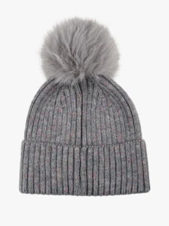 Gian Marco Venturi Cappello donna lurex in maglia con pompon - grigio