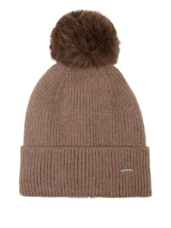Gian Marco Venturi Cappello donna lurex in maglia con pompon - rosso
