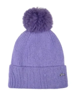 Gian Marco Venturi Cappello donna lurex in maglia con pompon - viola