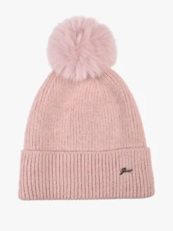 Gian Marco Venturi Cappello donna lurex in maglia con pompon - rosa