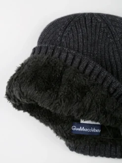 Gian Marco Venturi Cappello in maglia con risvolto - antracite