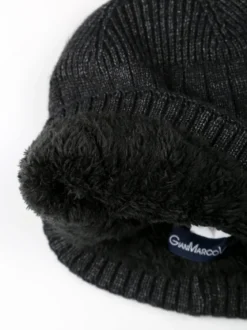 Gian Marco Venturi Cappello in maglia da uomo a coste con risvolto - antracite