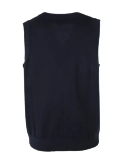 Gian Marco Venturi Gilet da uomo in maglia misto lana con bottoni - blu scuro
